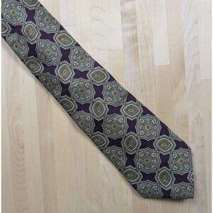 Vintage Liberty of London Geometric Print Silk Neck Tie - Made In USA